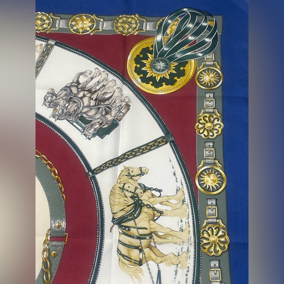 Hermes Silk Scarf Chevaux De Trait Carre 90 Vintage Bourthoumieux - Picture 16 of 16